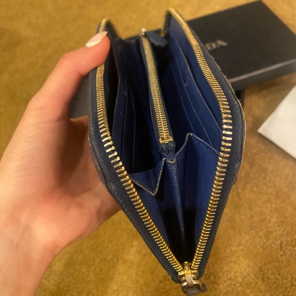 Prada Long leather wallet navy blue - Picture 14 of 14